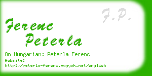 ferenc peterla business card